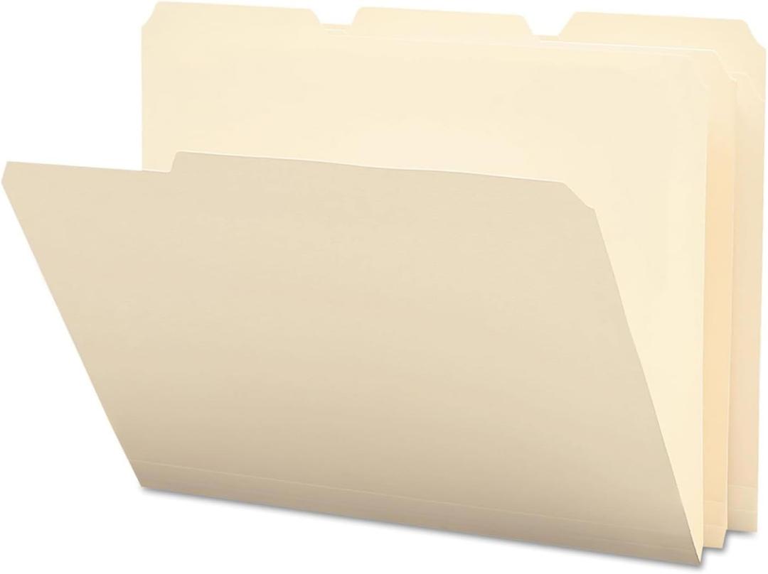 Smead Poly File Folder, 1/3 - Cut Tab, Letter Size, Manila, 12 per Pack (10510)