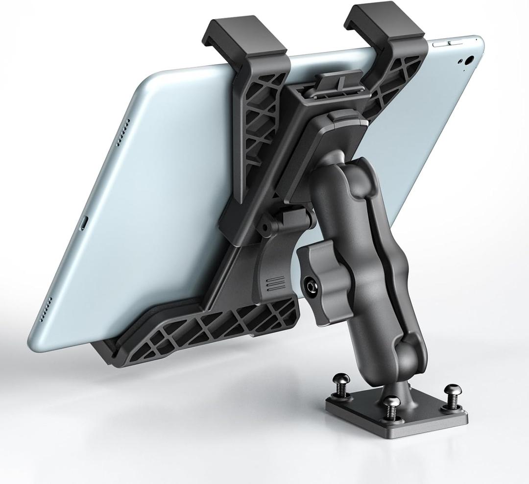 OHLPRO Tablet Holder for Truck, Heavy Duty Drill Base Tablet Car Mount for iPad, mini, Samsung Galaxy (7" - 11") for Dashboard, Desks, Tabletop, iPad Mount Great for Wall, Commercial Vehicles