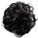 CAISHA Messy Scrunchie Bun Voluminous Wavy Hairpiece Heat-resistant Synthetic Fibres Black-Brown G41A