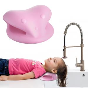 Hair Washing Station for Kids,7.3 x 6.9 x 3.1 in Ergonomic Kids Hair Washing Station,Sink Hair Washing Neck Pillow for Wash Time,Portable Hair Wash Basin for Children on Bathtub,On Floor,or Sink (Pink)