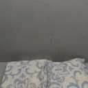 jinchan Linen Curtains for Living Room & Bedroom - Blue Damask Patterned 108 Inch Long Light Filtering Vintage Drapes with Grommet Window Treatments - 2 Panels Set