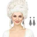 Bettecos Platinum Blonde Wig for Women 18th Century Colonial Style Costume Blond Beehive Wigs fits Renaissance Queen Cosplay Halloween Party (Platinum Blonde)