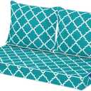 Outdoor Loveseat Cushion Set 44'' x 24'', Outdoor Cushions for Patio Furniture with Fastness Cover, Water Repellent Outdoor Seat Cushion and Couch Back Cushions for Bench, and Swing (Aqua Plaid)