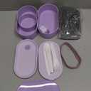 Bento Lunch Box Set -2 Stackable Adult And Women's Lunch Boxes - Including Lunch Bag, Leak Proof And Bisphenol Free A - Built-In Cutlery Set - Dishwasher Safe (Purple)