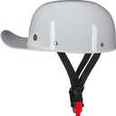 Yesmotor Baseball Style Cap Retro Motorcycle Helmet Unisex-Adult - DOT Approved (Gray)