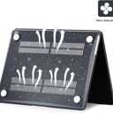 EooCoo Case Compatible with MacBook Air 13 inch M5 2026-2022 Release M4 M3 M2 A3449 A3240 A3113 A2681, Glitter Hard Shell&Keyboard Skin Cover&Screen Protector for Mac Air 13.6 inch, Sparkly Black