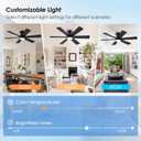 Asyko 46" Low Profile Ceiling Fan with Light and Remote Control,Black Modern Flush Mount Ceiling Fan with Lights for Bedroom, Reversible, Dimmable, Noiseless