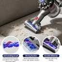 Mini Motorized Tool Brush Head Compatible with Dyson V7 V8 V10 V11 V15 SV10 SV11 SV12 SV14 Vacuum, Mini Hair Screw Tool for Carpeted Stairs, Pet Hair Removal, Couch Cushions, Upholstery & Car Carpet