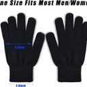 3 Pairs Winter Magic Gloves Adults Warm Stretchy Unisex Black Gloves One Size Fits Most Men Women Teens Magic Knit Gloves