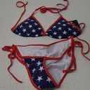 Women Two Piece Swimsuit Sexy Swimwear Halter String Triangle Bikini Sets (Medium, Stars)