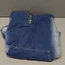 Women's Half Zip Denim Hoodie Pullover Sweatshirt Jean Jacket with Pocket (Medium, Dark Blue)