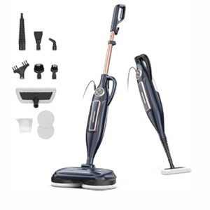 DEVOAC VM6 Scrubbing Steam Mop with Rotating Mop Pads, 10 in 1 Steam Mop, Lightweight Spin Mop & 3 Steam Modes for Hard Floor Laminate Marble Floors (Ebony)