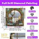 2 x Christmas Deer Diamond Paintings Kits for Adults, Christmas Scenery Diamond Art Kits Full Drill Diamond Dots Paint with Diamonds Candle Gem Arts and Crafts for Beginner Adults Home Wall Decor (ZL019)