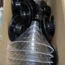 Remerry 70 Plastic Martini Glasses and 150 Olive Cocktail Picks Set 5 oz Disposable Plastic Martini Cups Clear Mini Dessert Glasses for Weddings Party Wine Appetizers Food(Black)