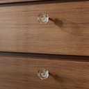 1.38 Inch Brushed Nickel Crystal Cabinet Knobs and Pulls, 8 Pack Round Glass Drawer Knobs for Kitchen Cabinets, Bathroom Vanity, Bedroom Dresser, Closet & Furniture Hardware