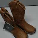 RLW Kids Cowboy Boots for Boys Girls Western Square Toe Youth Cowgirl Boots for Toddler Little & Big Kid (Brown, 8)