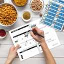 chiazllta Blood Sugar Tracking Set with 2 PCS Diabetes Log Book & 1 Diabetes Food Chart & 1 Meal Planner Spiral Bound Blood Glucose Log Book with Food & Blood Sugar Journal Diabetic-Friendly Recipes