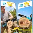 SEESII 40V 16 Inch & 12 Inch Cordless Electric Chainsaw 2×5.0Ah Batteries