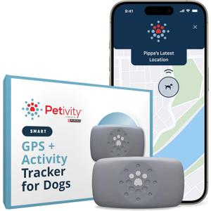 Petivity Smart GPS and Activity Pet Tracker for Dogs Powered by Purina, Waterproof Real Time Tracking GPS Dog Collar, Downloadable App, Subscription Required