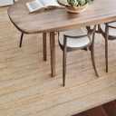5 feet Jute Hand Woven Area Rug, Reversible, Rectangular, Solid Farmhouse Design, Natural Fiber, for High Traffic Areas, Bedroom, Living Room, Dining Room, Hallway, Office, Kitchen.