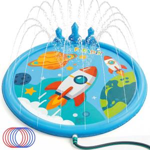 Peradix 3-in-1 Splash Pad for Kids, 67" Sprinkler Play Mat with 6 Rings – Toddler Summer Toys for Boys Girls & Family, Baby Splash Pad for Outside Backyard Garden Lawn Water Game
