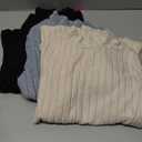 3 Pack Women's Mock Turtleneck Sweaters, Long Sleeve Ribbed Knit Tops Fit Soft Thermal Underwear, Lightweight Spring Pullover (Apricot, Light Blue, Black)