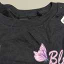 Blessed by God Saved by Jesus Purple Floral Cross Christian T-Shirt Large