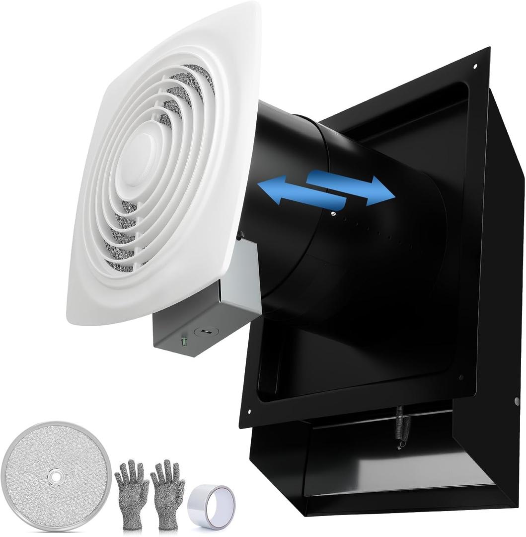 509 Through Wall Exhaust Fan 8 Inch 200 CFM with Aluminum Grease Filter