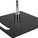 Heavy Duty Feather Flag Base  Square Iron Plate with Rotating Spindle, 360 Swivel, Weather-Resistant, Ideal for Outdoor & Indoor Advertising (8.82 lbs)