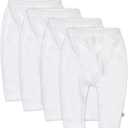 HonestBaby Unisex-Baby Multipack Harem Pants Roomy Fit Pull on Bottoms 100% Organic Cotton for Baby Boys, Girls (4-pack Bright White)