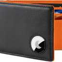 Airtag Wallet for Men, Bifold Full-Grain Leather Wallet for Apple Air Tag (1st & 2nd Generation), Men's Wallet with Airtag Holder, RFID Blocking, Cash Slots, ID Window