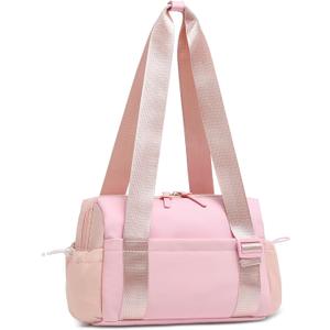 Mini Gym Bag for Women, Yoga Small Sports Bag for Women Girls, Waterproof PU Fitness Tote with Wet Compartment, Pink