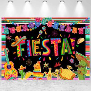10x8ft Mexican Fiesta Backdrop Cinco De Mayo Party Photography Background Mexican Fiesta Carnival Party Banner Decorations Photo Studio Props