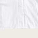 Women's Ruched Button Down Shirt Collar V Neck Short Sleeve Slim Fit Blouse (L)