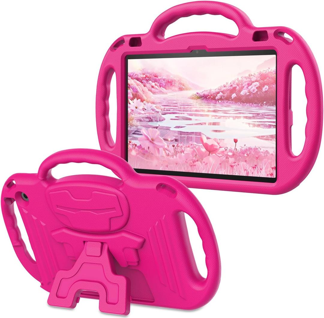 AVAWO Kids Case for 10-inch Tablet with Shoulder Strap, Lightweight Shockproof Handle Cover for 10" Tablet(Not for Other Tablet), Hot Pink
