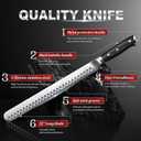 YFWOOD Slicing Carving Knife, 12 inch Brisket Knife for Meat Cutting, BBQ, Turkey  Razor Sharp High Carbon Stainless Steel Slicing Knives, Full Tang, Ergonomic Handle, Professional Chef's Knives