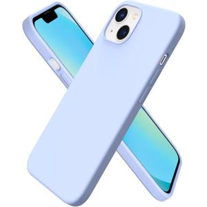 ORNARTO Compatible with iPhone 13 Case 6.1, Slim Liquid Silicone 3 Layers Full Covered Soft Gel Rubber Phone Case Protective Cover 6.1 Inch-Baby Blue