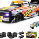 4DRC Rc Car, 2.4Ghz High Speed RC Drift Car, 4WD Drifting Racing Remote Control Monster Truck 30+ KM/H, All Terrain Off Road Truck for Adult & Kids Age 8-12 Gift (Set of 2)