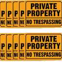 10 Pieces No Trespassing Signs Private Property Metal Reflective Aluminum Prohibition Signs for Property Security Outdoor Yard Home, 7 x 10 Inch (10)