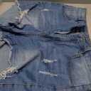 Women High Waisted Skinny Stretchy Denim Shorts Casual Summer Frayed Raw Hem Distressed Ripped Short Jeans (Large, Light Blue 2)