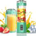 Portable Blender, 360 Watt Personal Blenders with Pulse Mode, Shakes and Smoothies, 6000mAh, BPA Free 24 Oz Blender Cup with 6 Blades and Lid, USB-C, Self Cleaning Portable Juicer, Light green