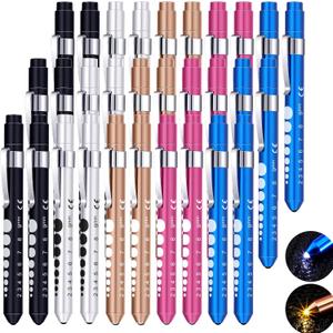 30 Pcs Penlight for Nurse LED Reusable Pen Light with Pupil Gauge Nurses Pin Light for Torch Medical Students Doctors Daily Use with Pocket Clip Nurse and Doctor Gifts(Elegant Colors)