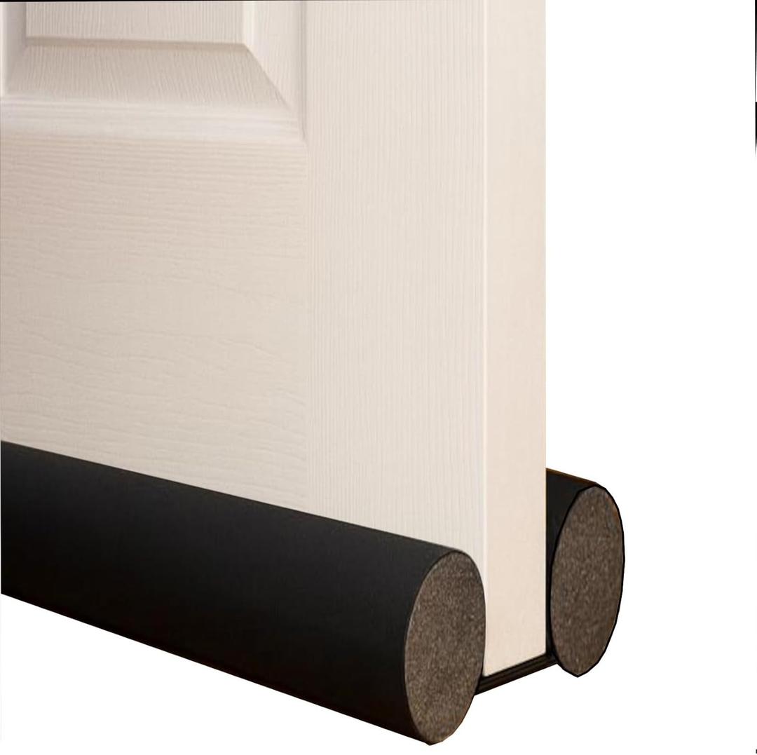 Large Door Draft Stopper for Bottom of Doors 36 Under Door Draft Noise Blocker Black Gap Stoppers Door Draft Guard for Bottom of Doors Adjustable Door Sweep Draft Seal Home Essentials Gadgets