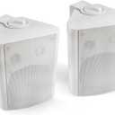 Herdio 5.25 Inch Indoor Outdoor Speakers Wired Waterproof 300 Watt Wall Mount Speakers for Patio, Deck, Garage,Covered Porch All Weather Resistance(A Pair,White)