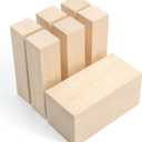 BeaverCraft Basswood Carving Blocks 7PCS Whittling Wood Kit - Soft Wood Block for Crafts, Basswood for Carving, Unfinished Wooden Blank Set BW7
