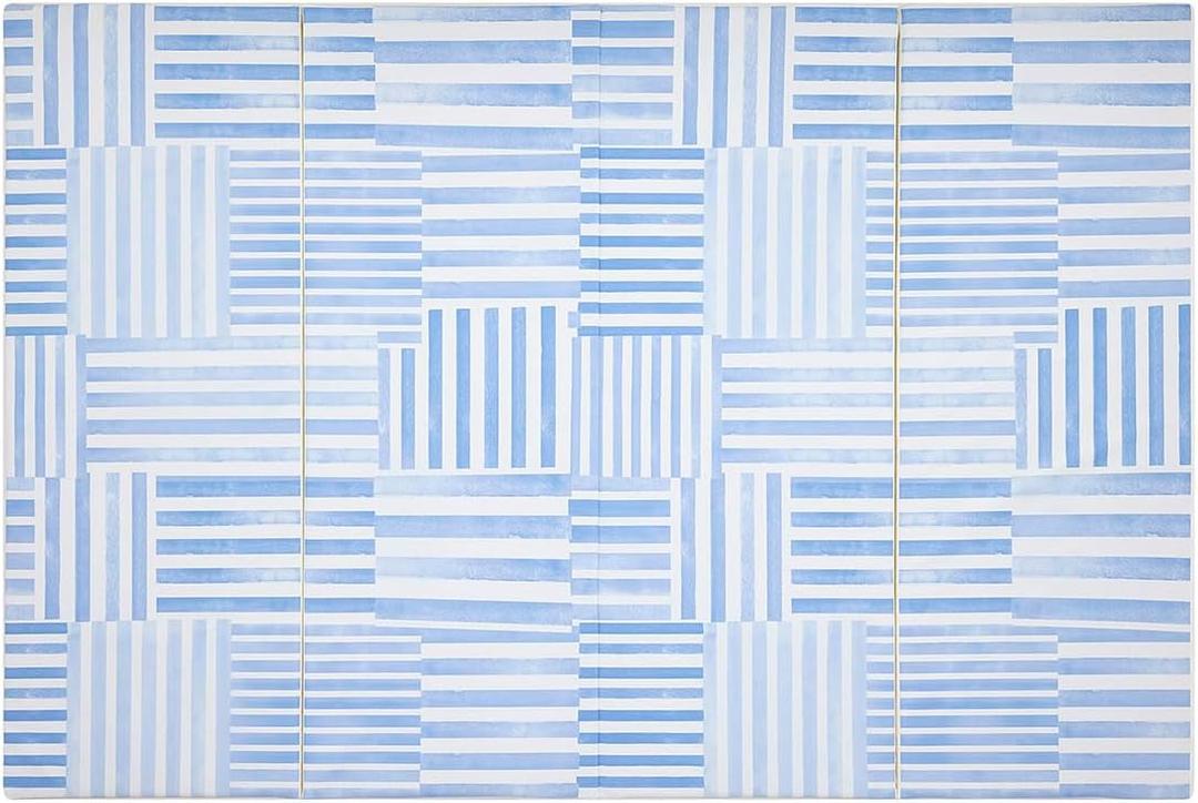 House of Noa Foldable Baby Tumbling Mat  Foldable Kids Play Mat | Durable, Stylish, and Cushioned Design (5' x 7.5', French Blue)