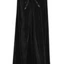 Halloween Hooded Cloak Long Hooded Cloak Adult Christmas Halloween Capes Costumes Adult Cape Masquerade Dress Up (Black)