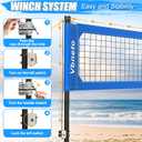 Volleyball Net for Backyard, No Sagging Professional Heavy Duty Outdoor Portable Net Set with Poles, Adjustable Height, Includes Volleyball & Carry Bag, Ideal for Beach and Grass