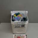 Chicken Feeder and Waterer Set - 3 Gallon/26.5 Pounds, Automatic Chicken Waterer with 4 Cups & 3 Feeder Ports, No Waste Poultry Feeders & Waterers, Chicken Coop Accessories for Hens/Ducks/Poultry (Blue)