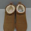 DREAM PAIRS Ankle Winter Mini Boots for Women Genuine Suede Faux Fur Lining Water Resistant Warm Snow Boots Slip On Memory Foam Comfort Booties FuzzyClassic (8.5, Chestnut)